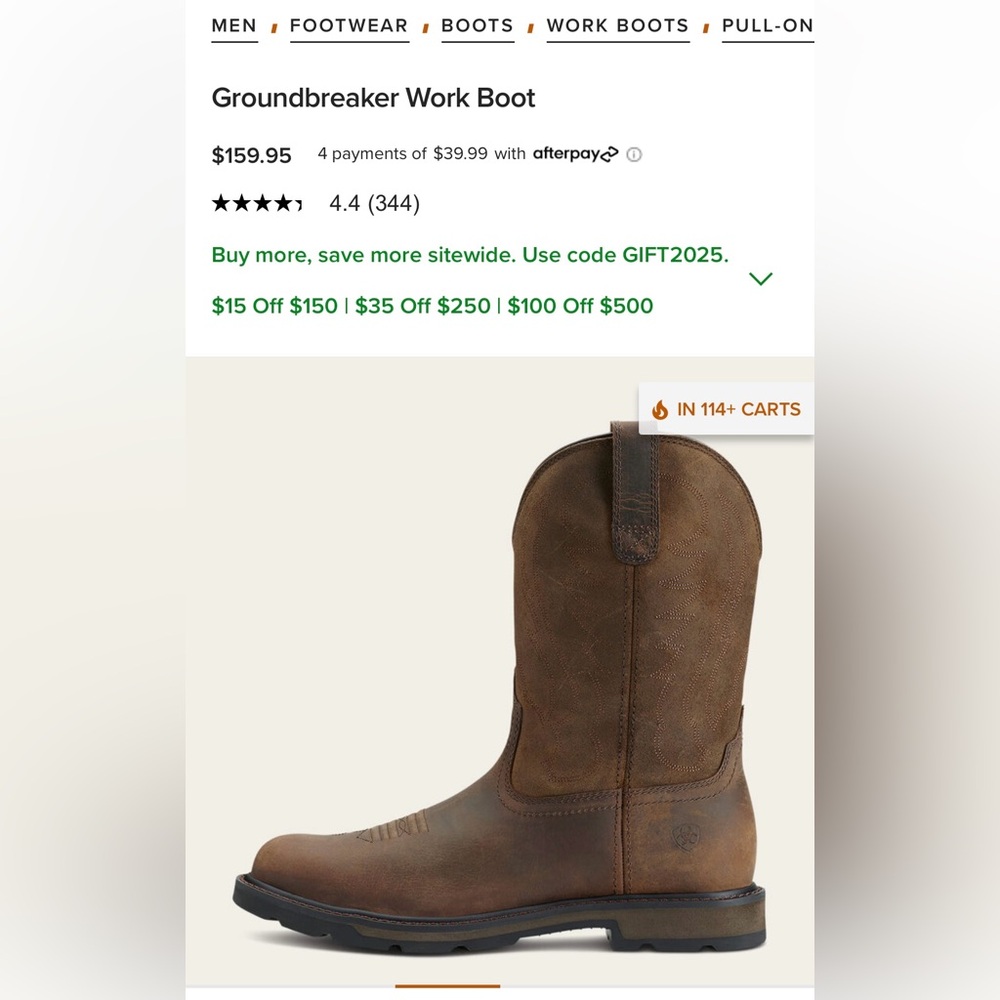 Ariat Groundbreaker Work Boot. Size 12D - Picture 2 of 10